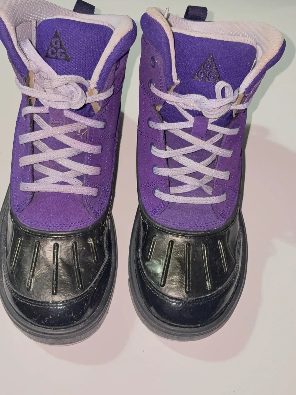 Nike ACG Woodside 2 High Duck Boots Imperial Purple Black Girls 4.5Y Waterproof